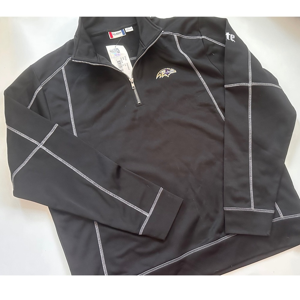 Baltimore Ravens‎ NFL Clique Mens Large Black Quarter Zip Pullover MOK00049